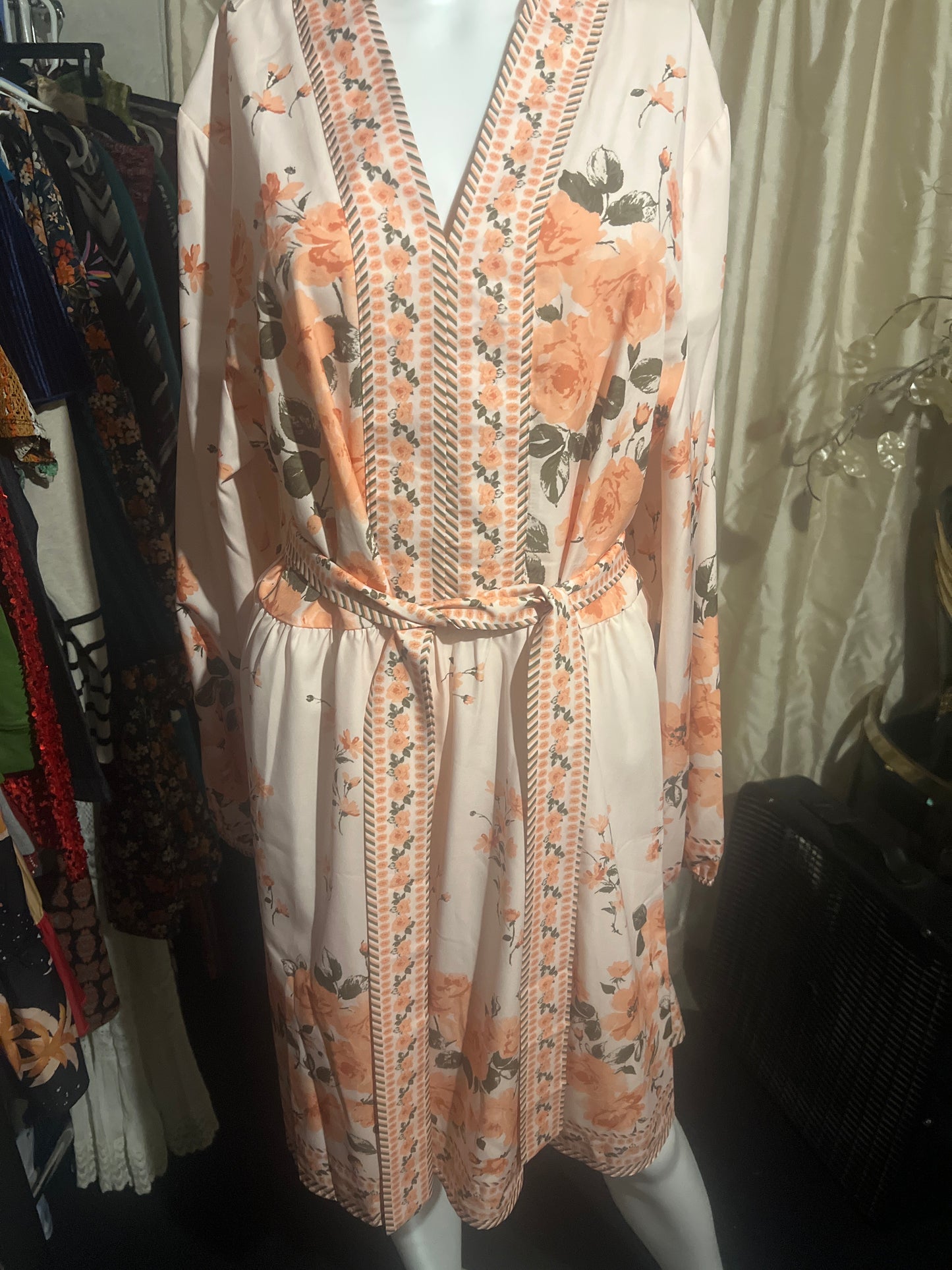 Dress Peach & Green Size xl new