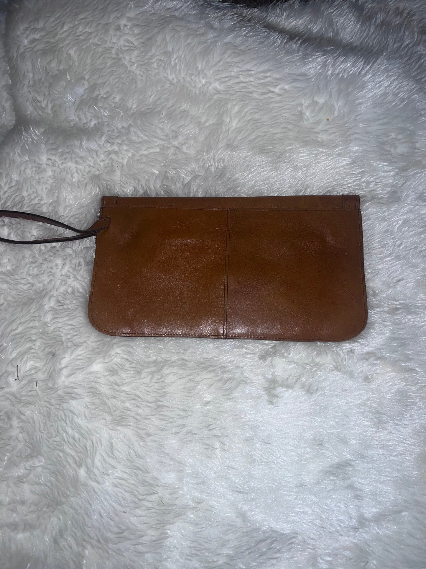 Vintage Brown Leather Clutch