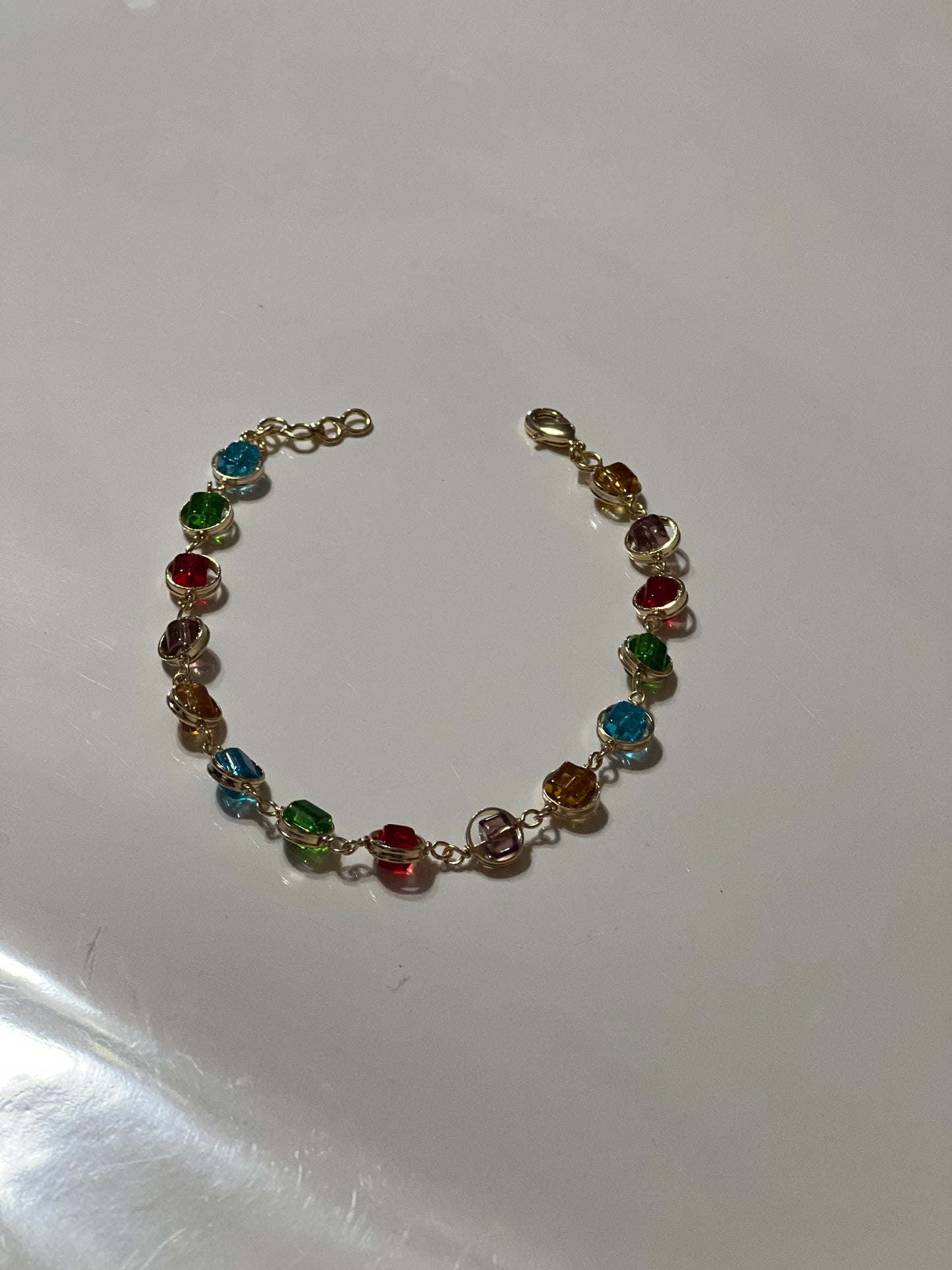 Colorful Goldfilled Bracelet 7 inches