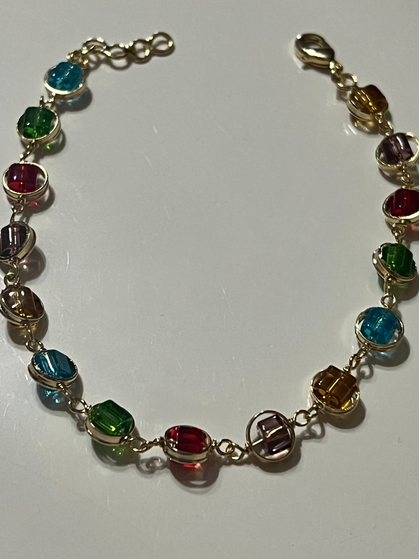 Colorful Goldfilled Bracelet 7 inches