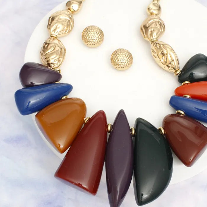 “Ruth” Multicolored Statement Necklace Set