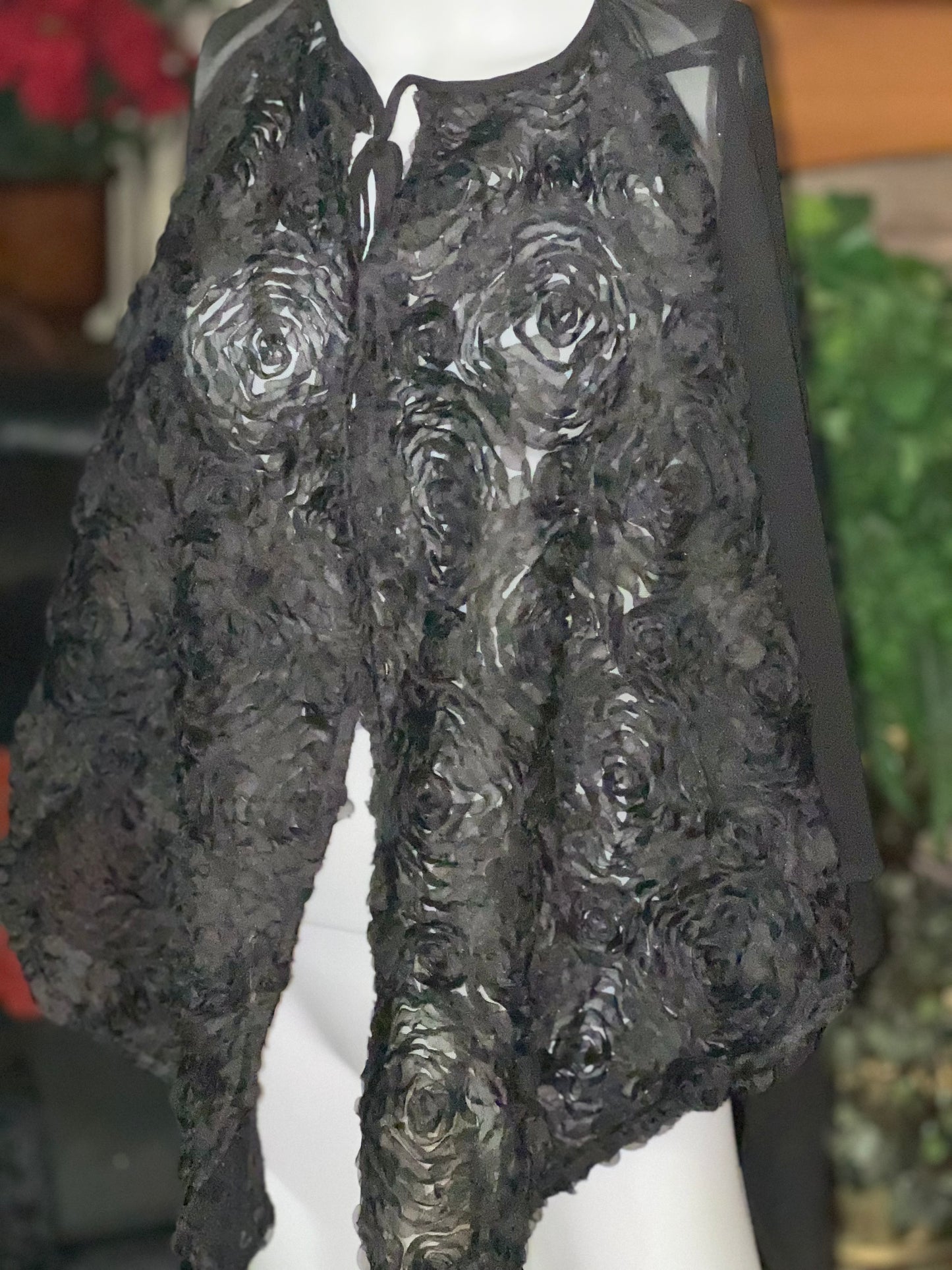 Black Sheer Shrug Top Size 2x