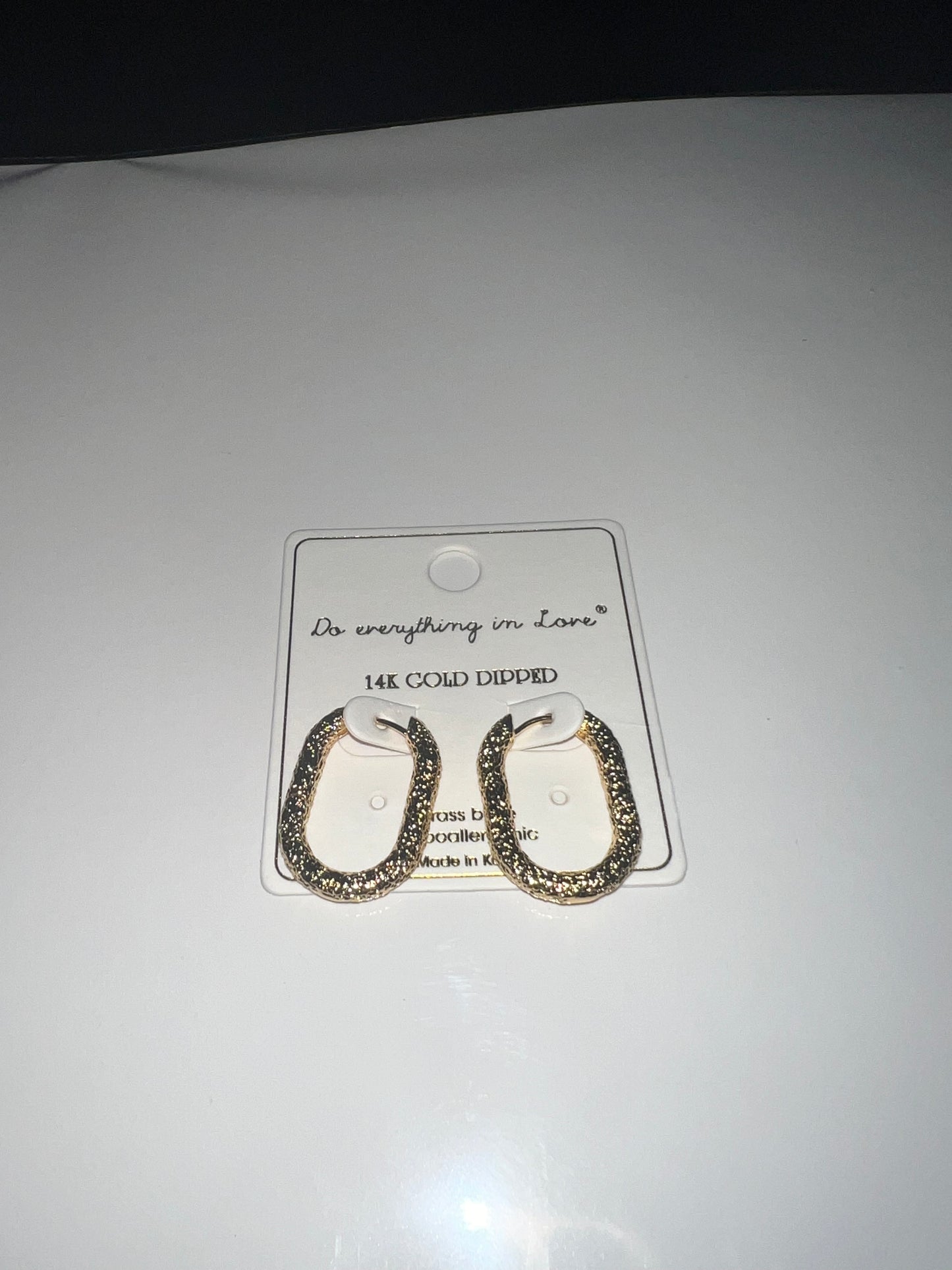 14kt Gold Dipped Textured Hoop