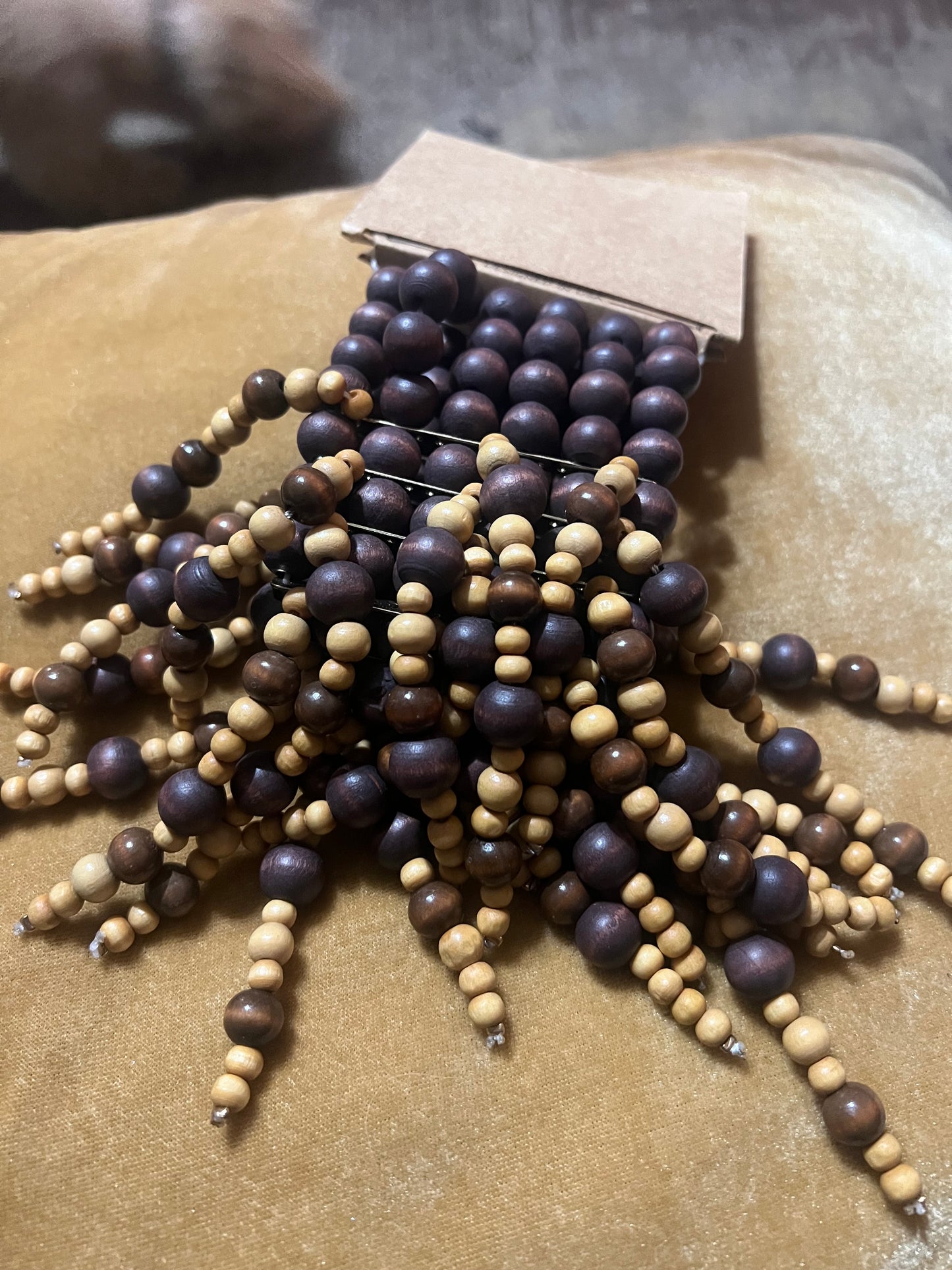 Wooden Stretch Tassel Bracelet