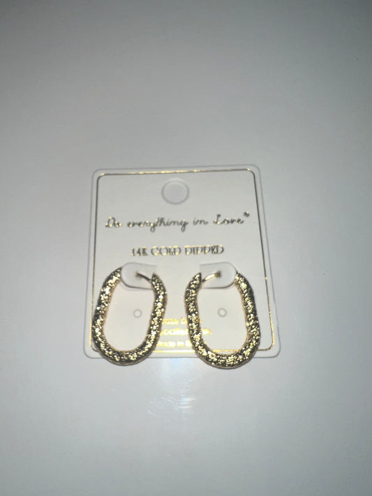 14kt Gold Dipped Oval Hoops