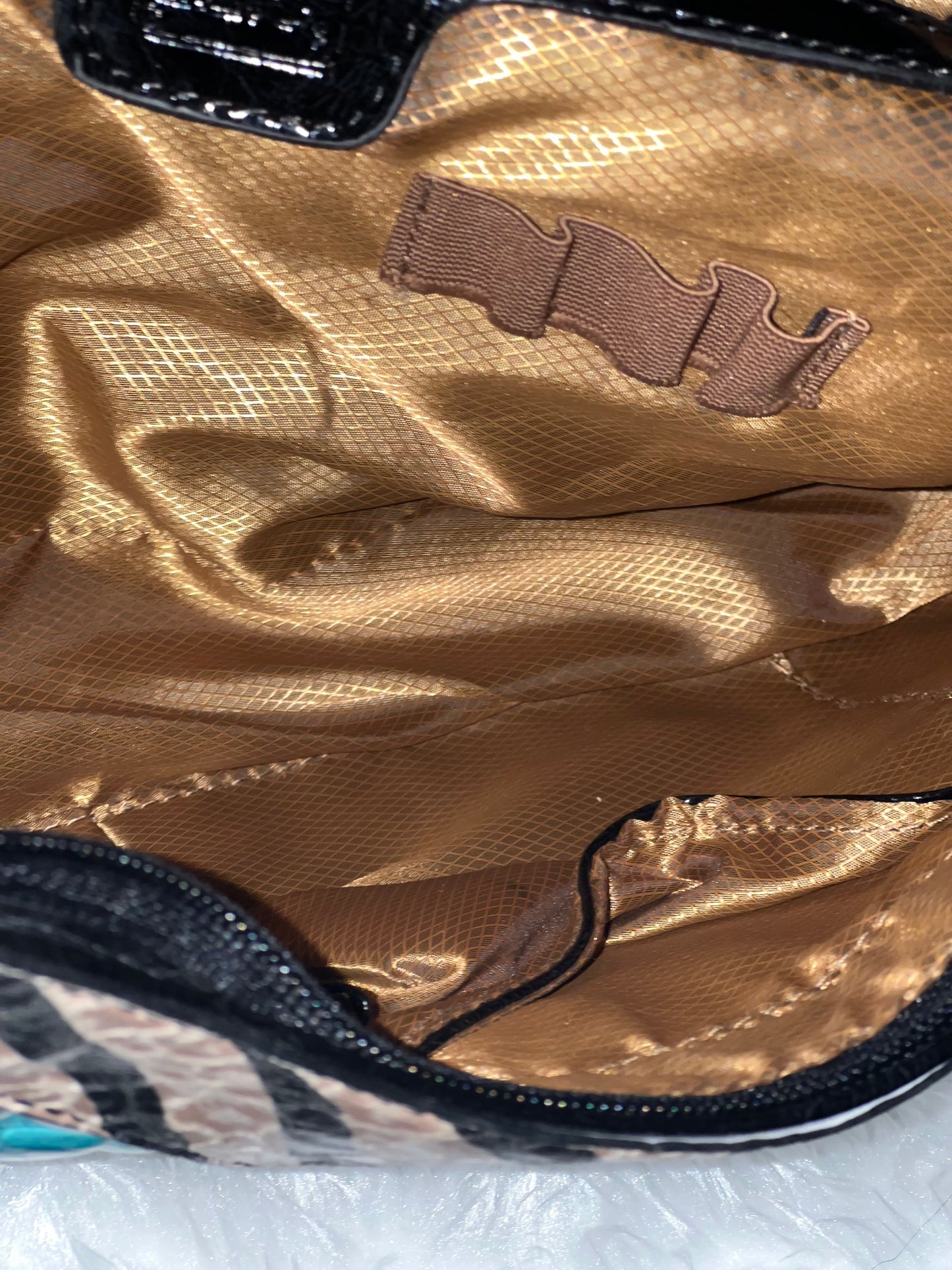 MC Teal & Zebra Print Purse