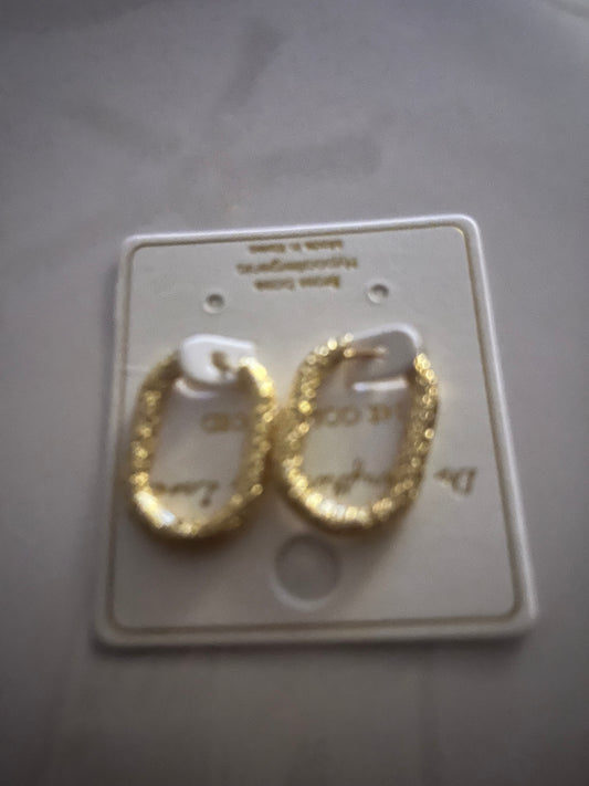 14kt Gold Dipped Textured Hoop