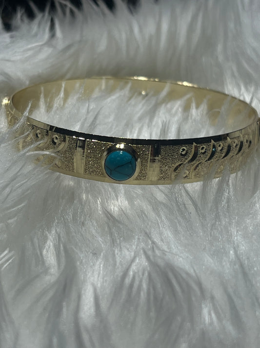 Gold Filled Turquoise Stone Bangle size 6