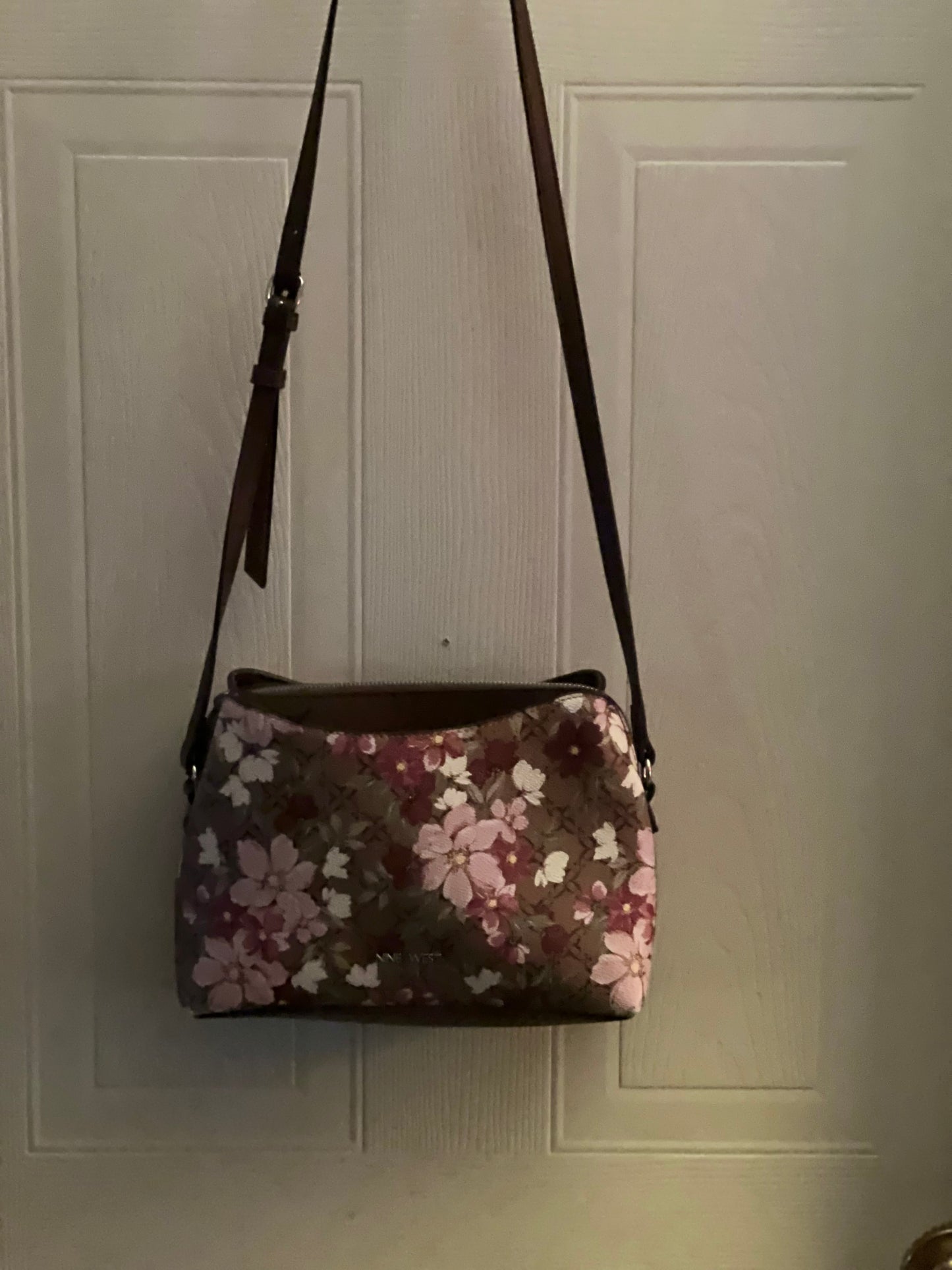 Nine West Floral Faux Leather Crossbody