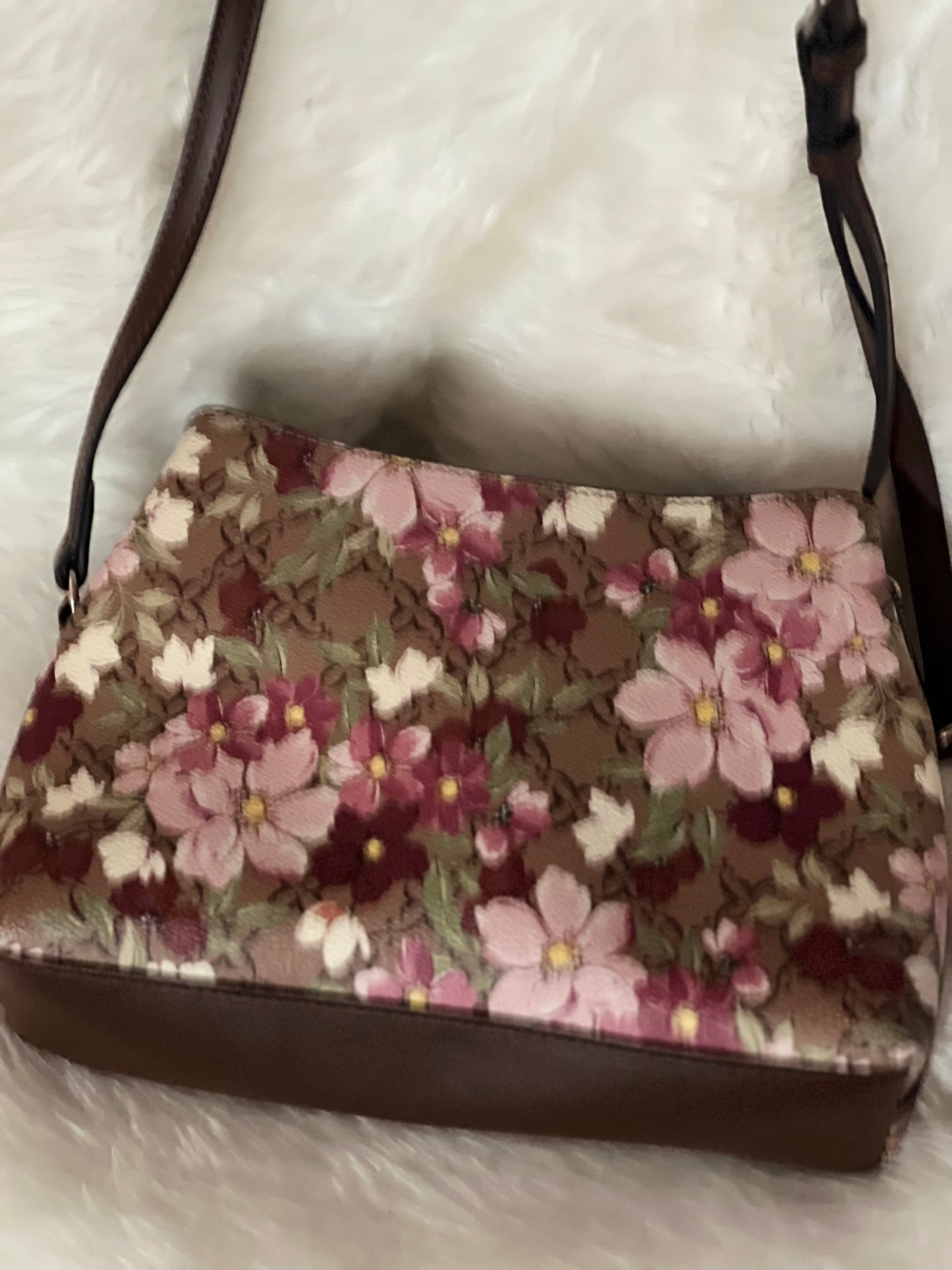 Nine West Floral Faux Leather Crossbody