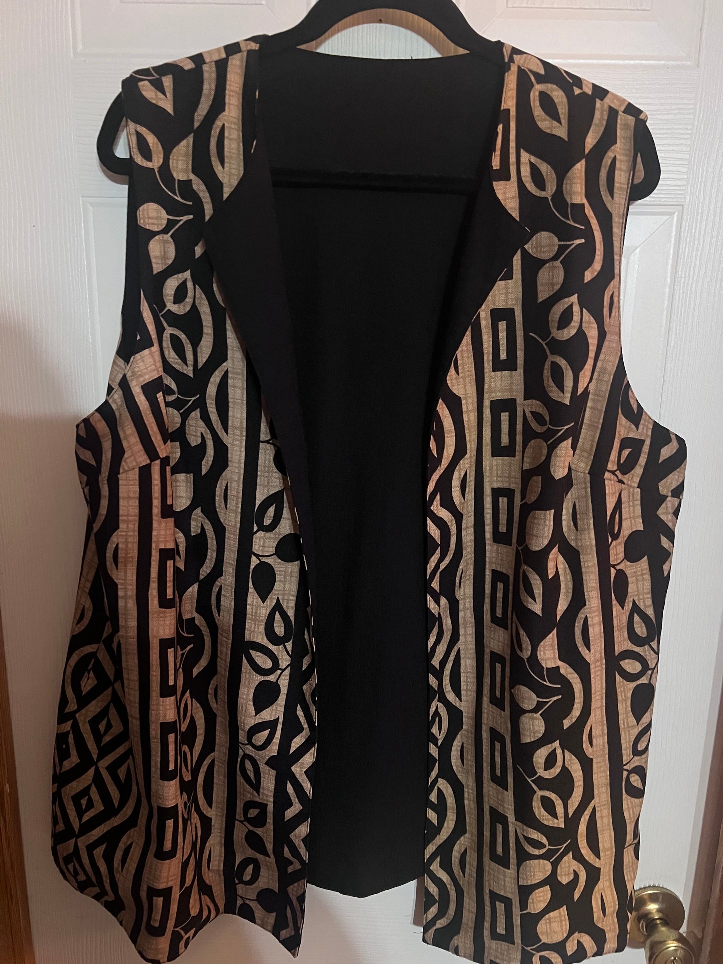 Reversible Black & Tan Vest Fits Up To 1X