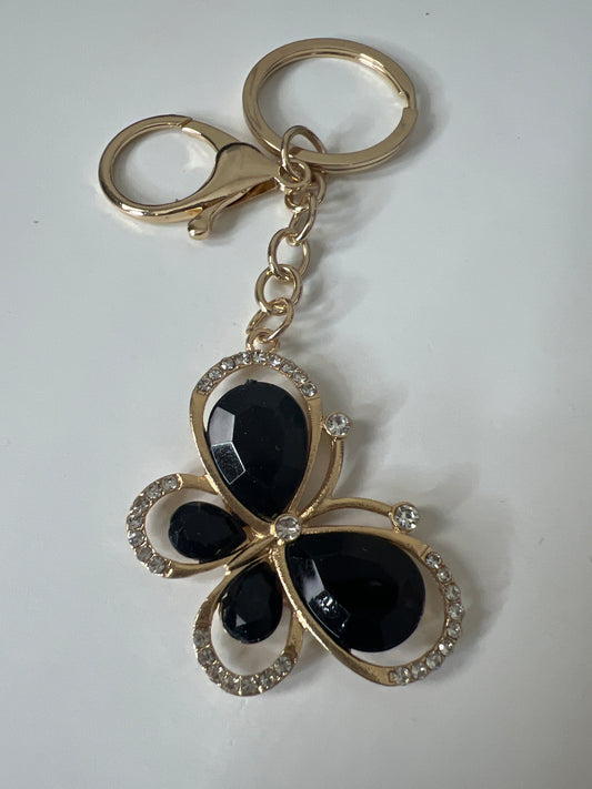 Black Bling Butterfly Keychain/Pursecharm