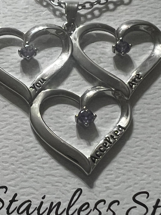 Triple Heart Stainless Steel Necklace