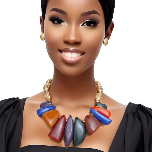 “Ruth” Multicolored Statement Necklace Set