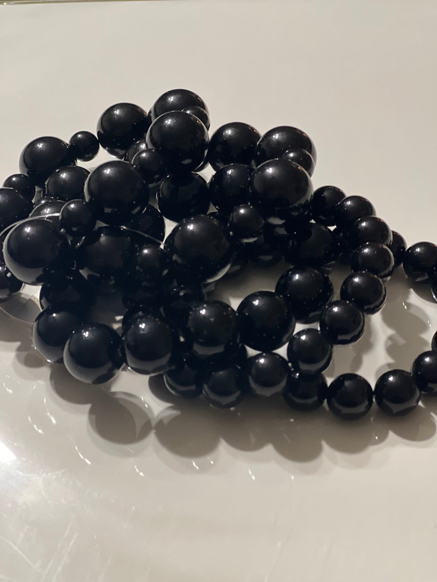 5 Piece Black Stretch Bracelet