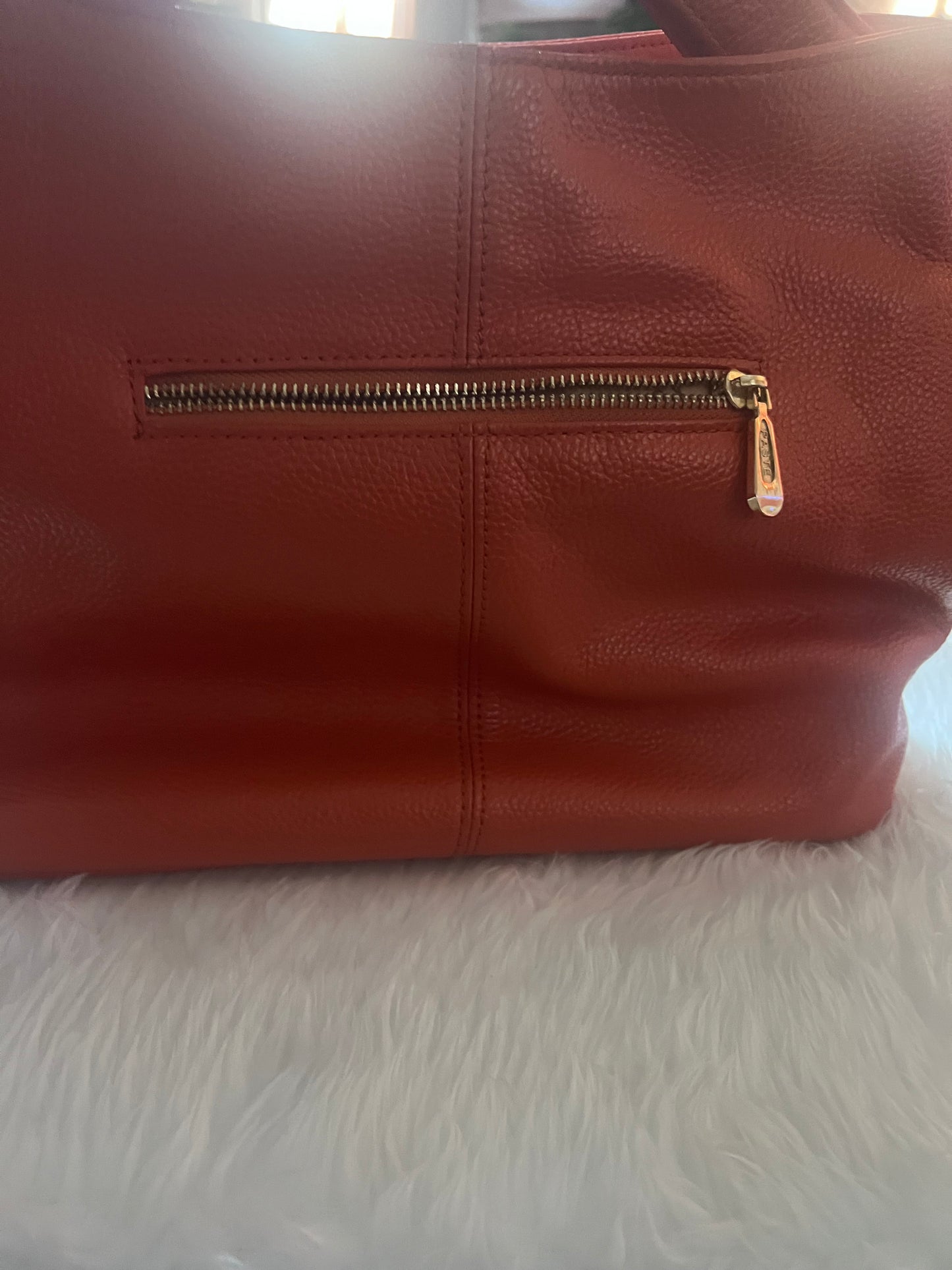 “Paste “ Orange Leather Handbag