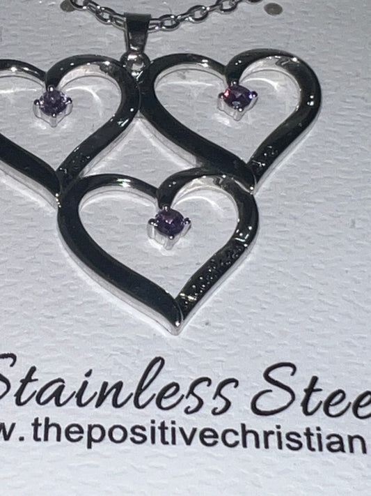 Triple Heart Stainless Steel Necklace
