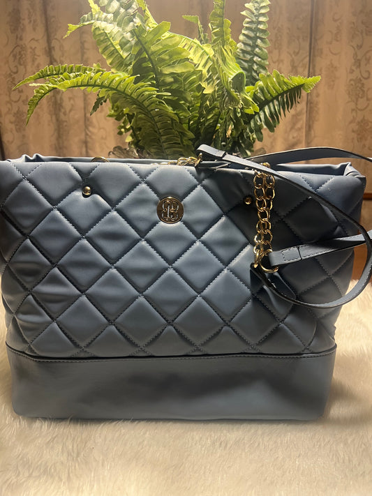 Blue Quilted Tote
