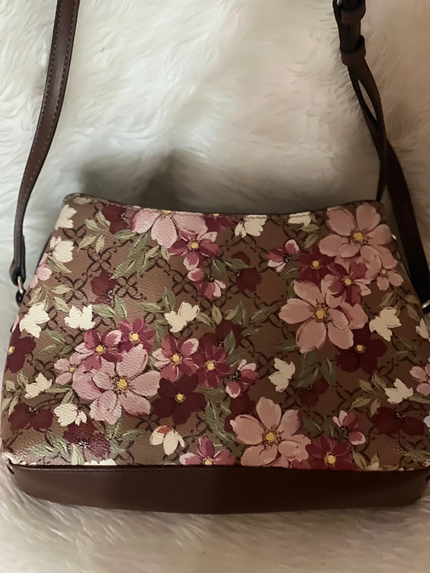 Nine West Floral Faux Leather Crossbody