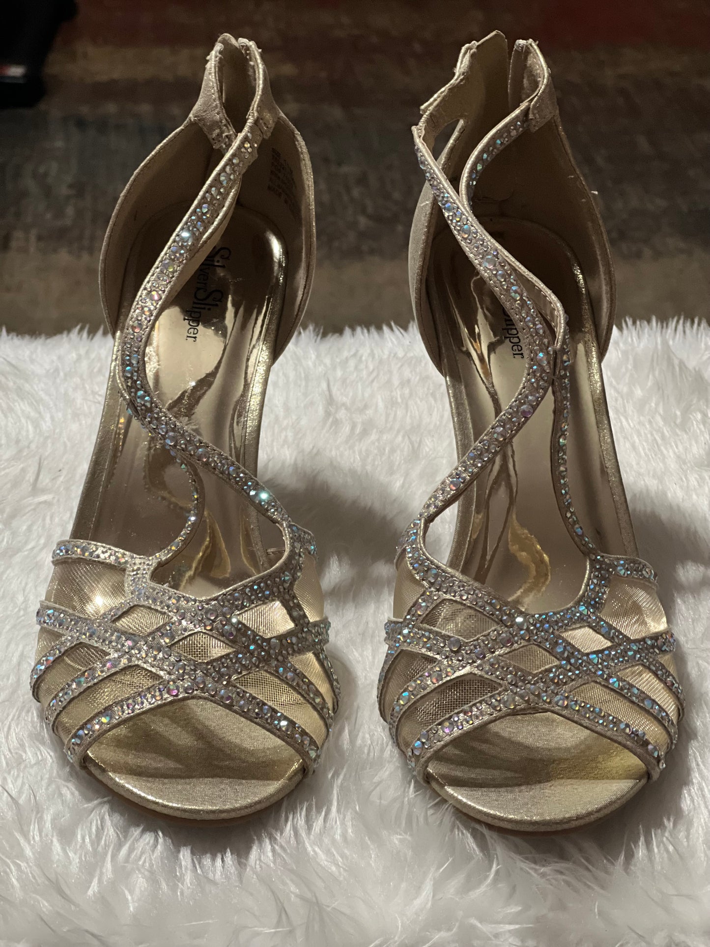 Silver Slipper Heels Size 11Medium