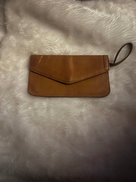 Vintage Brown Leather Clutch