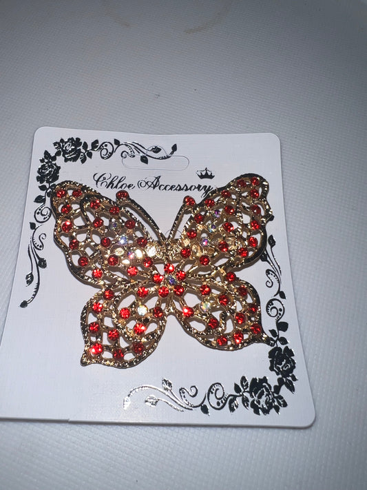 Red Butterfly Brooch