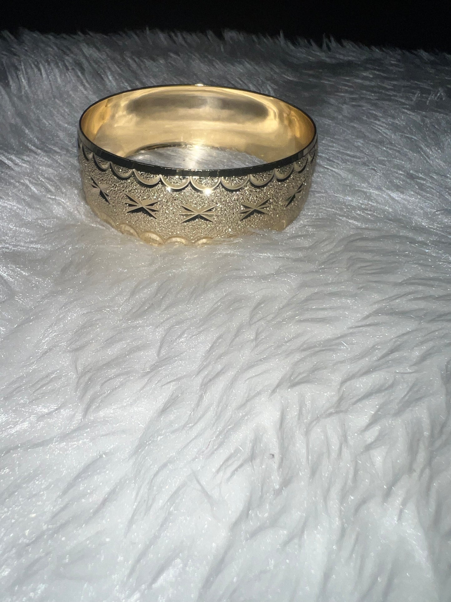 Gold Filled Wide Bangle Size 7