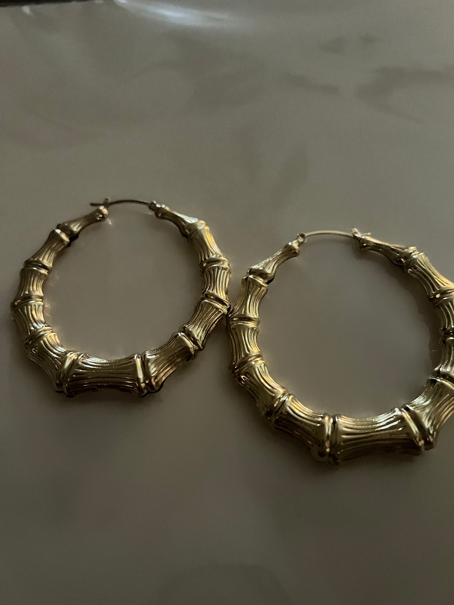 Large Gold Filled Bamboo Earrings