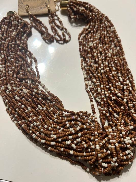“Barbara” Seed Bead Necklace Set