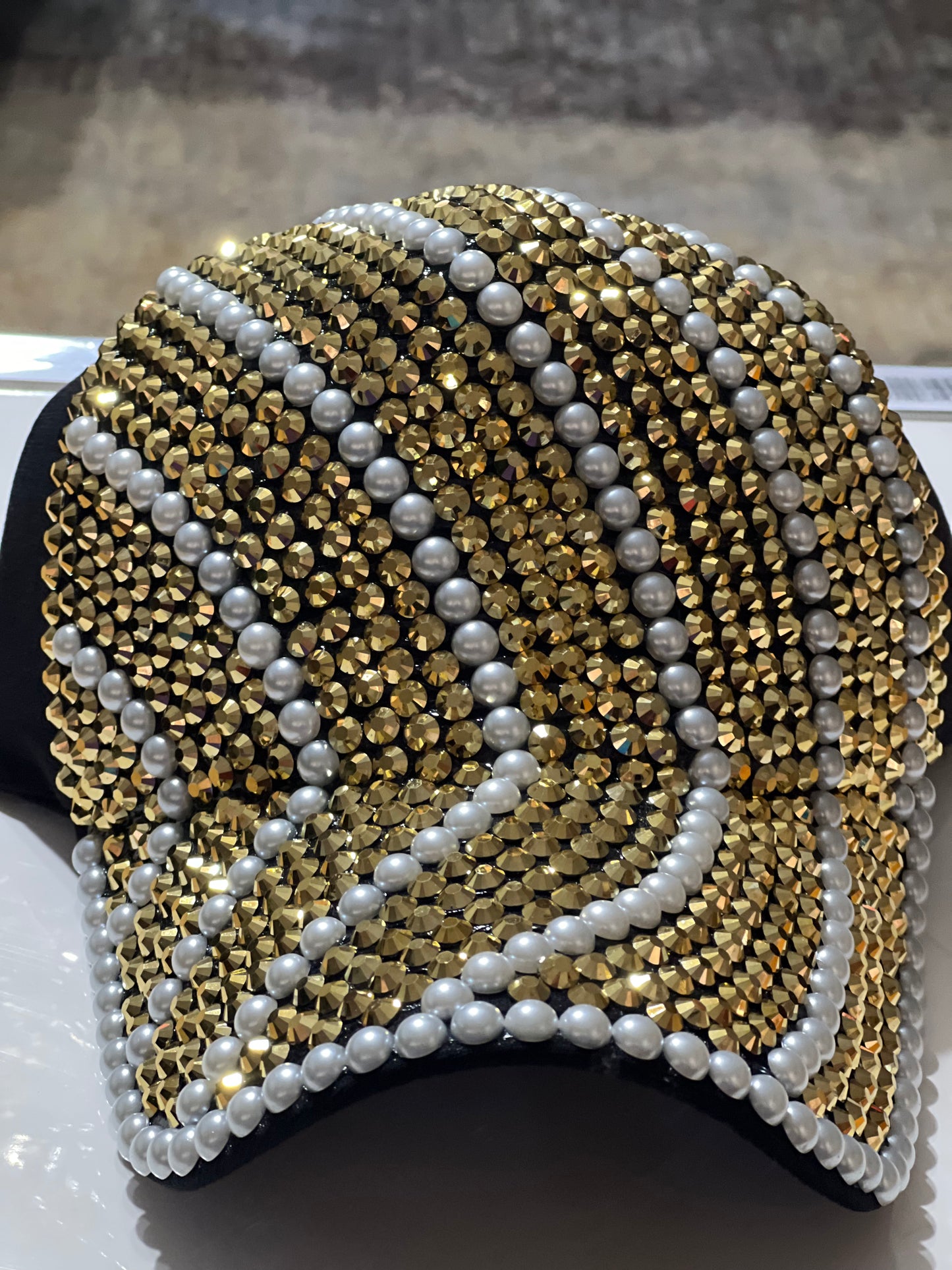“Gold Glam” Beaded Snap Hat