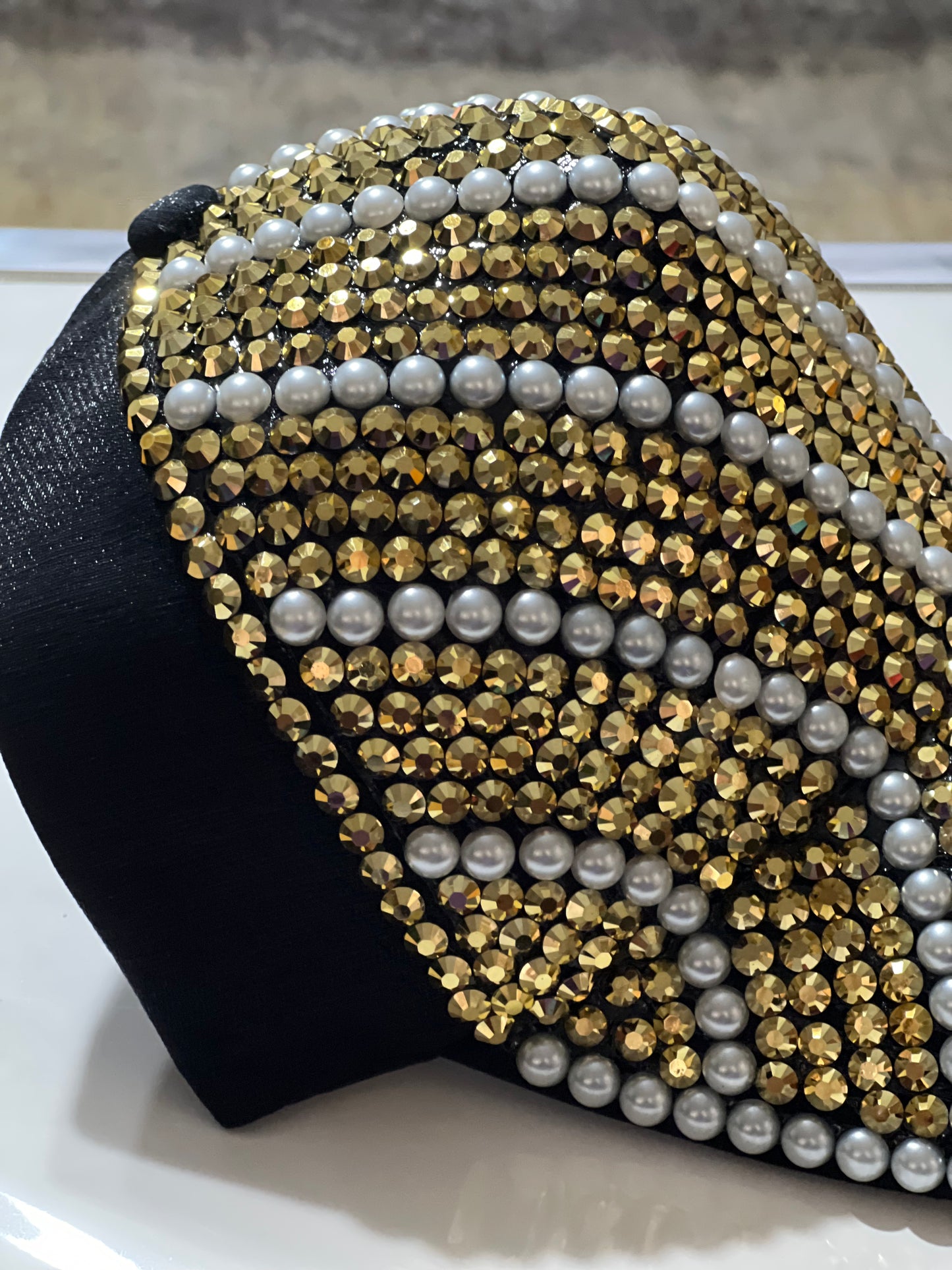 “Gold Glam” Beaded Snap Hat