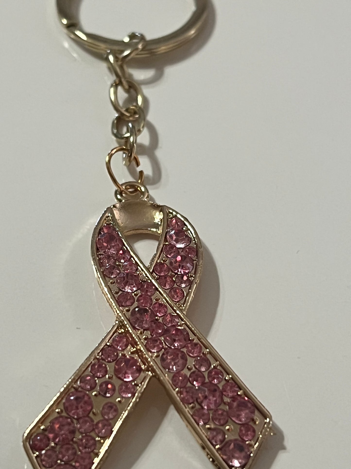 Pink n Gold Breast Cancer Awareness Keychain