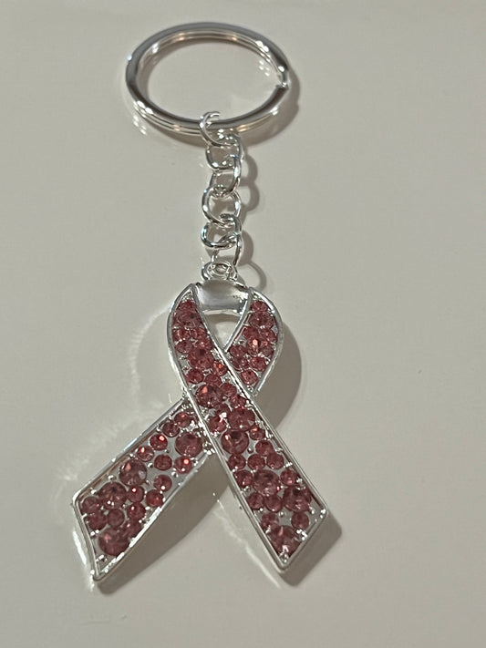 Pink n Silver Breast Cancer Awareness Keychain