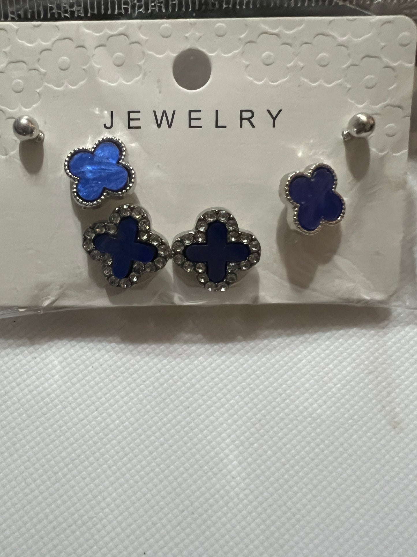 Blue Clover 3 Earrings Set